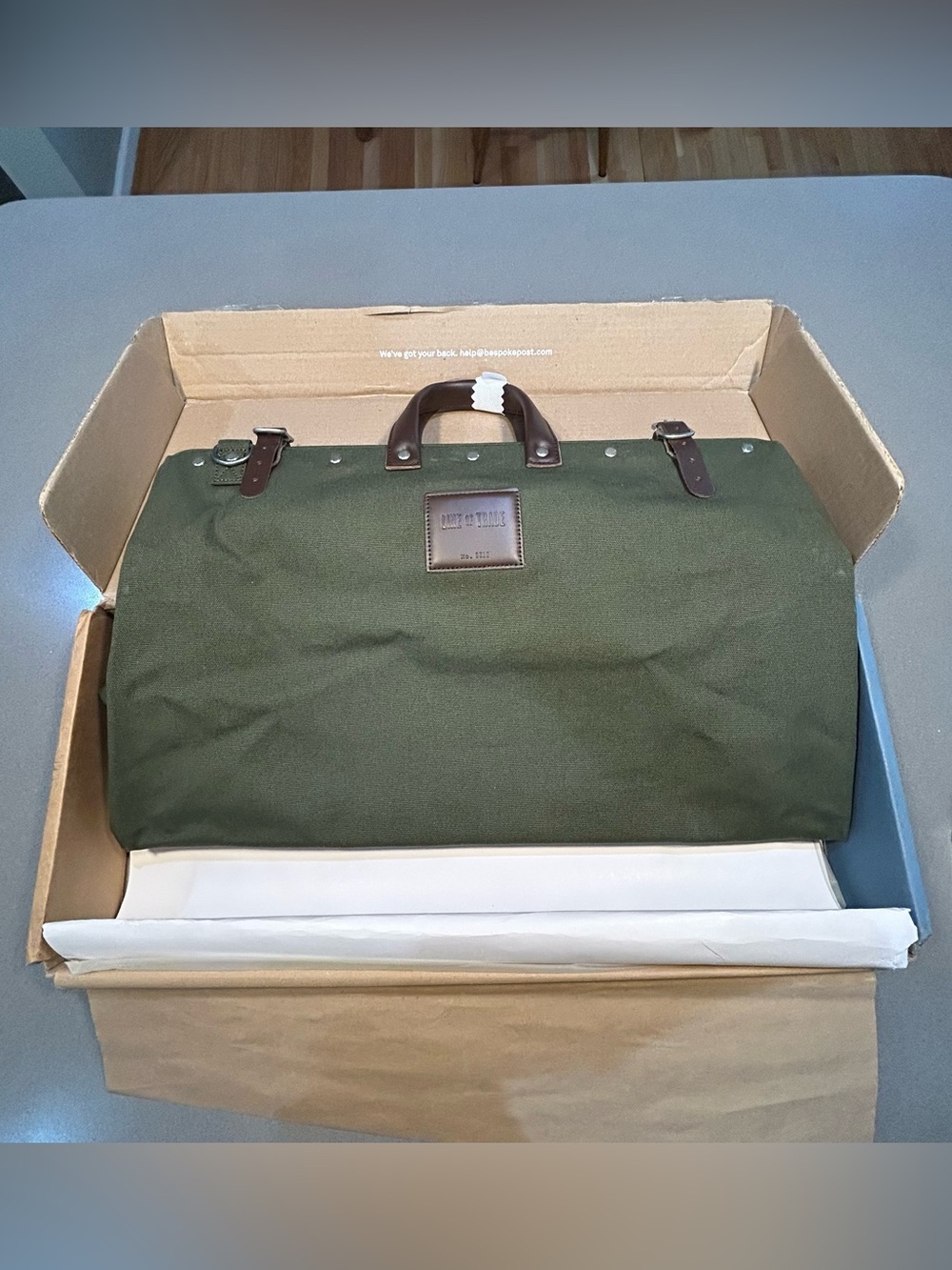 Canvas Weekender Duffel Bag - Olive Green - Picture 6 of 11